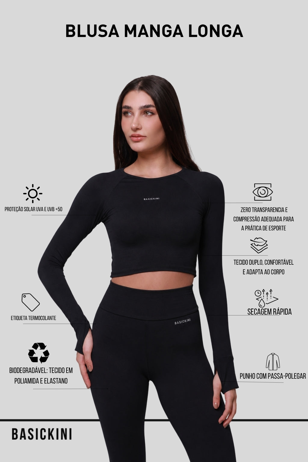 Blusa Manga Longa Basickini