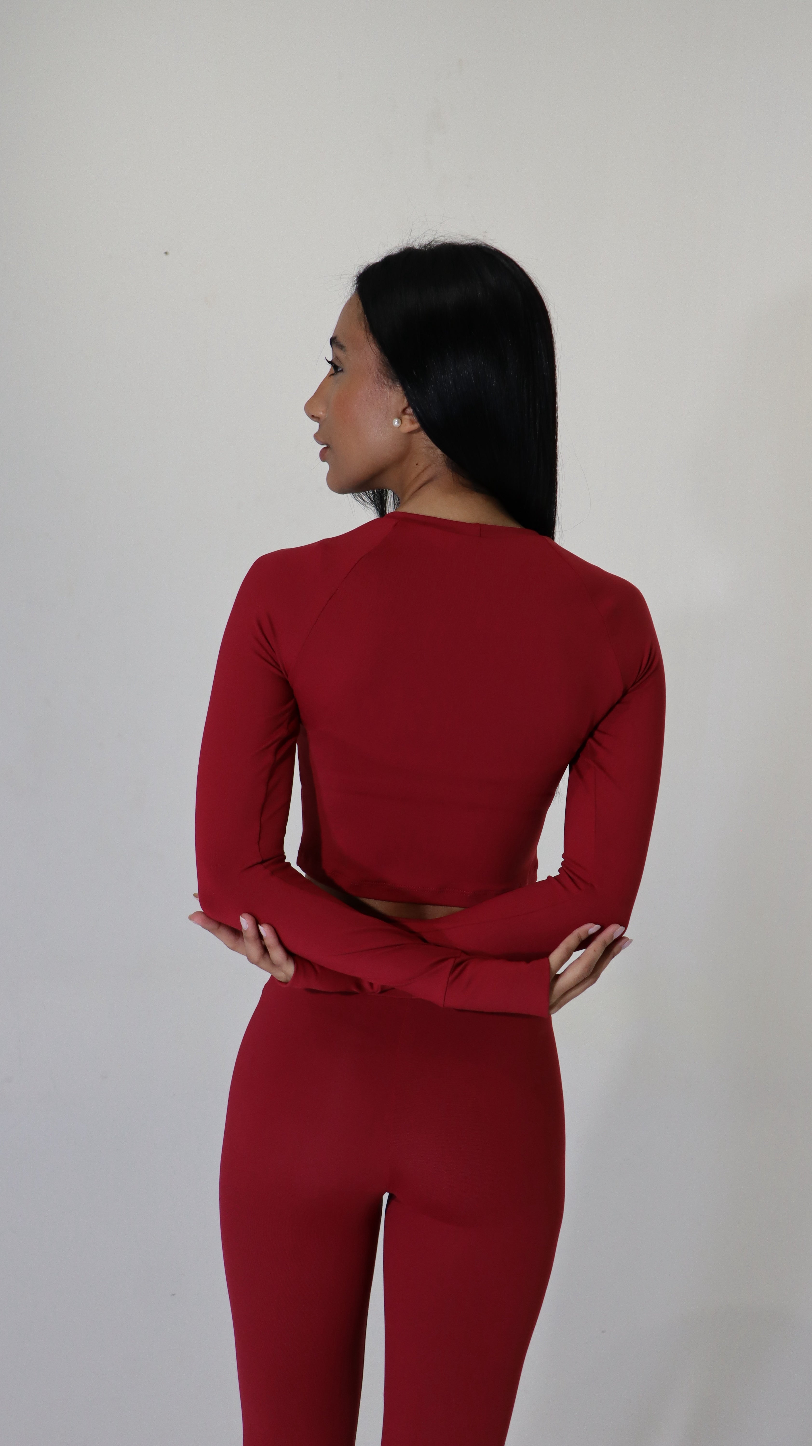 Blusa Manga Longa Basickini Vermelho Ameixa