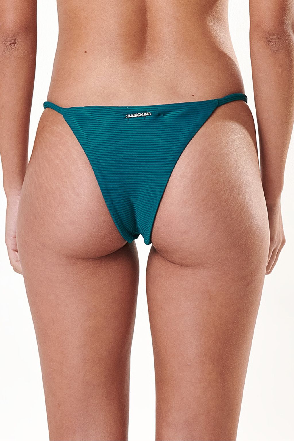 Calcinha de Biquíni Clássica Azul Submarino Canelado