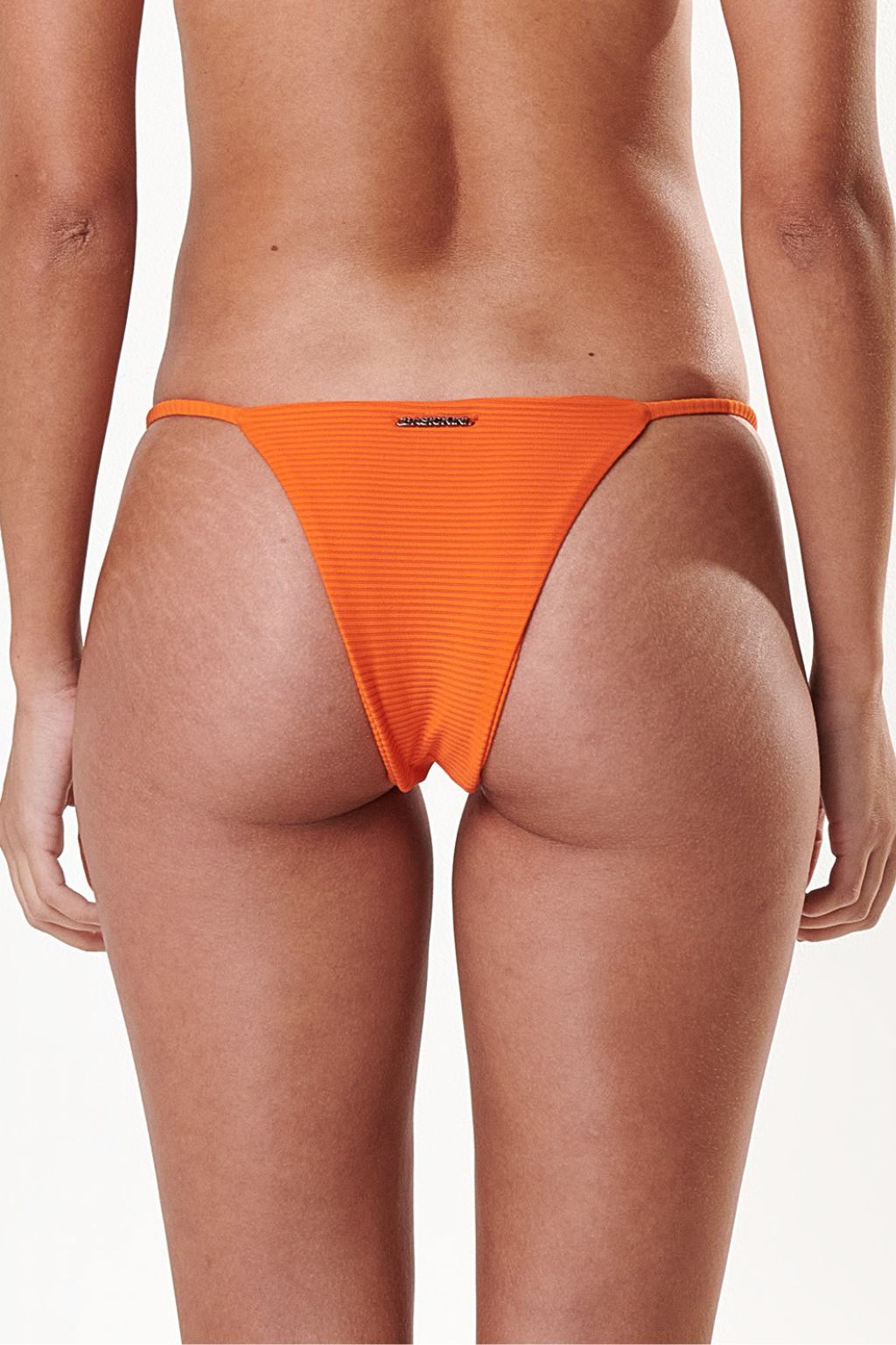 Calcinha de Biquíni Clássica Laranja Tangerina Canelado