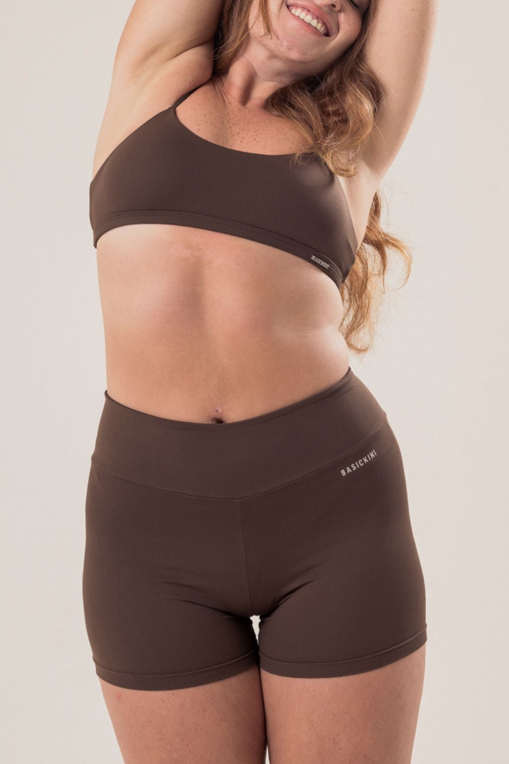 Conjunto Sport Top Faixa + Short Café