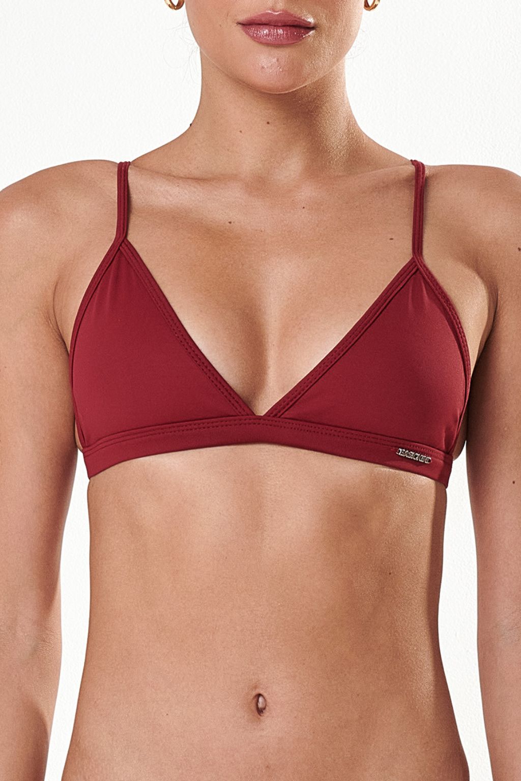 Top de Biquíni Clássico Vermelho Ameixa