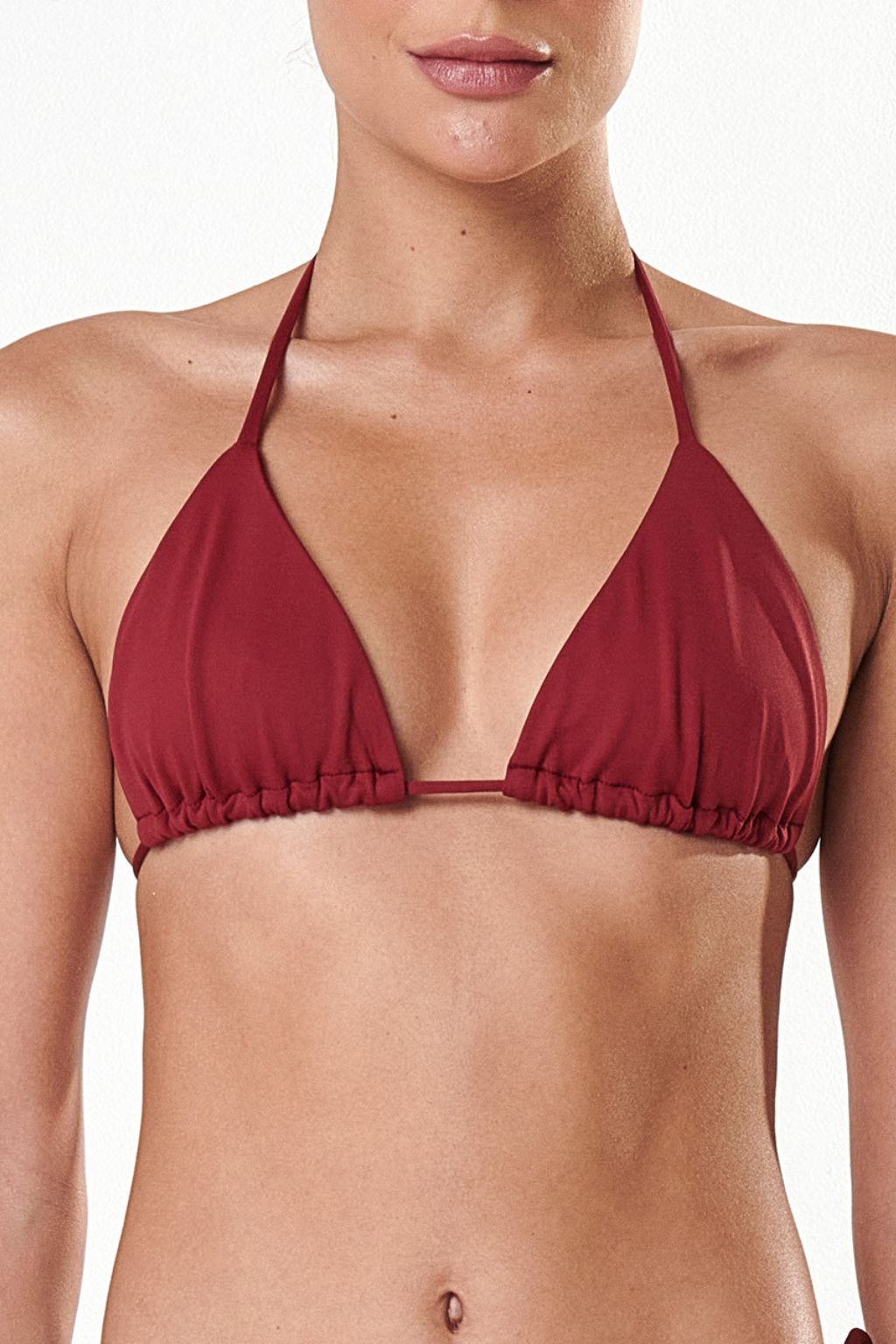 Top de Biquíni Cortininha Vermelho Ameixa