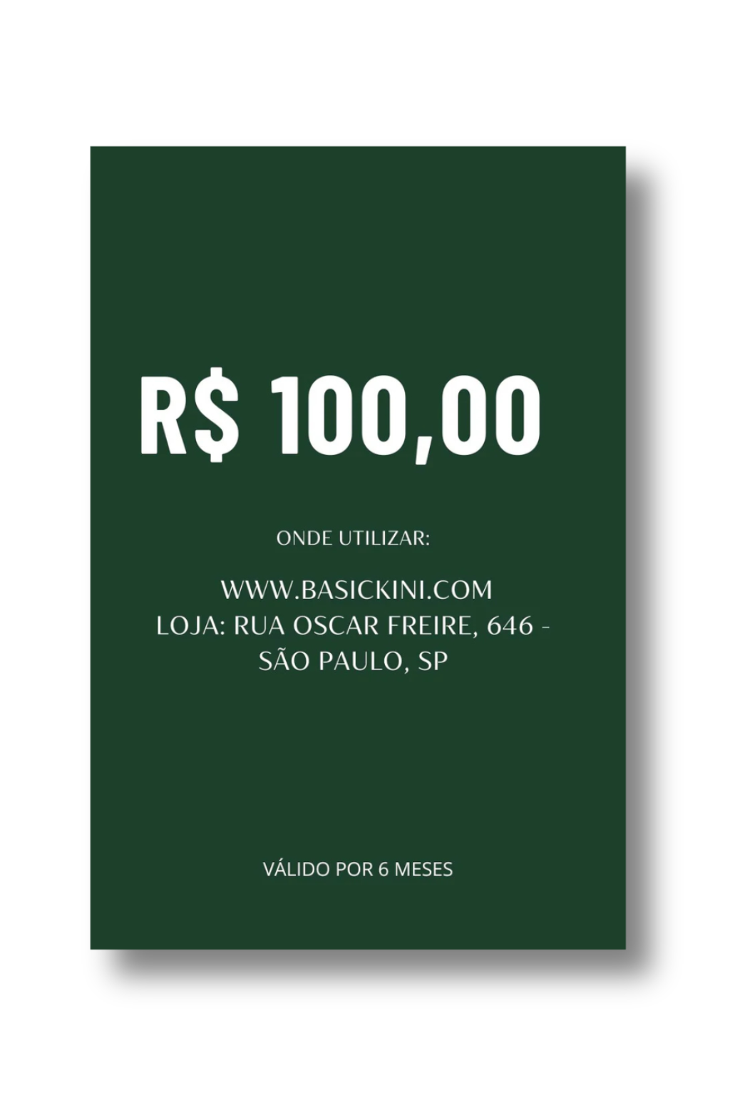 Cartão Presente Basickini