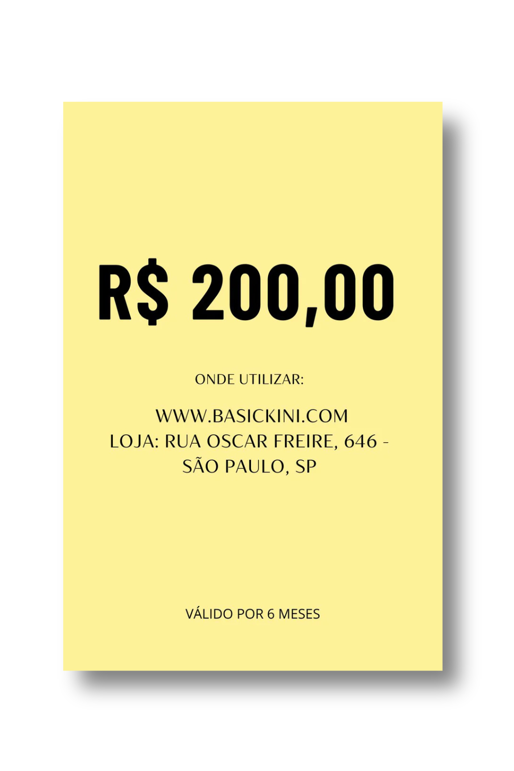 Cartão Presente Basickini