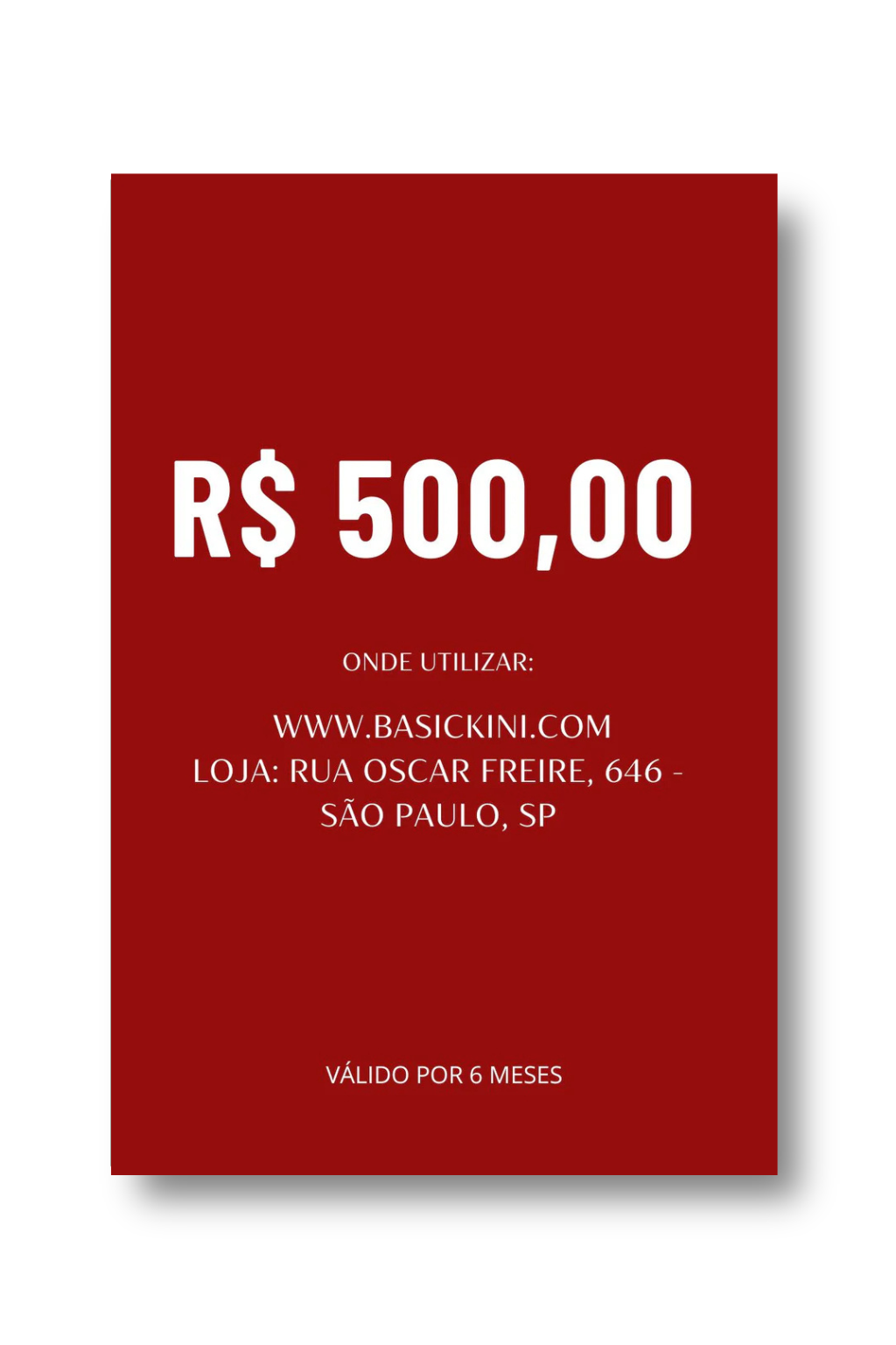 Cartão Presente Basickini