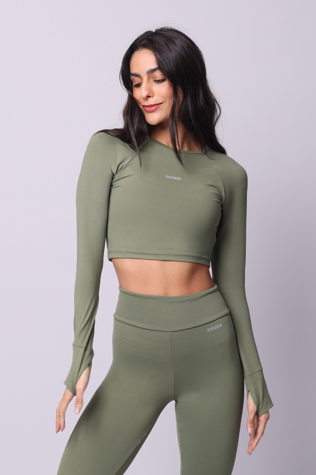 Blusa Manga Longa Basickini Verde Oliva